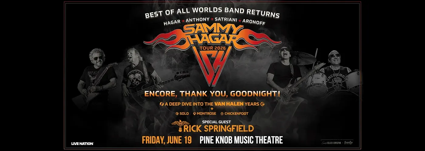Sammy Hagar & Rick Springfield Tickets | 19 June 2026 | Pine Knob