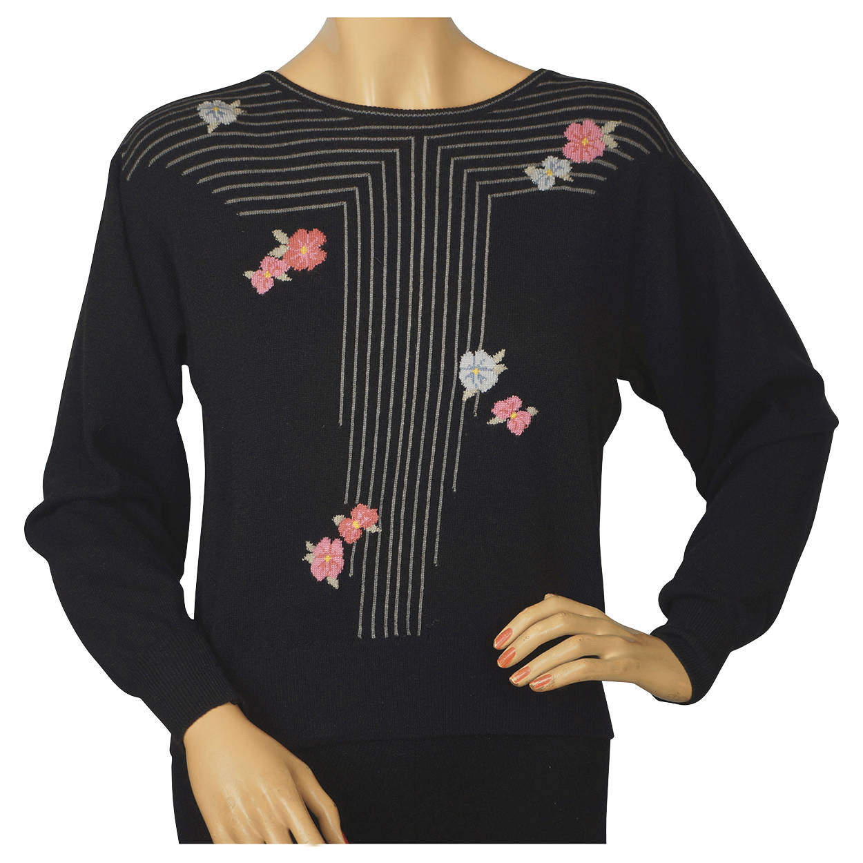 Vintage Ballantyne Scottish Cashmere Pullover Sweater Linear