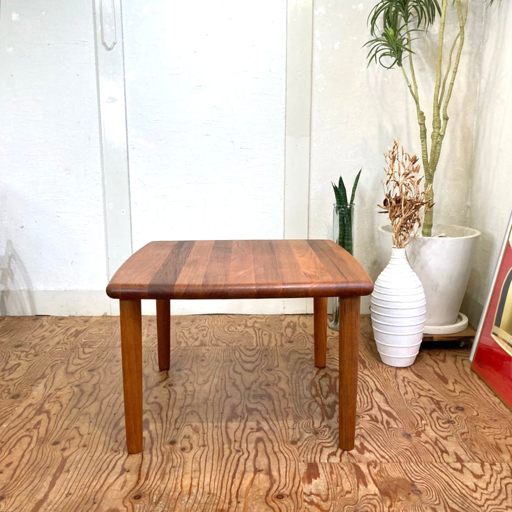デンマーク製 チーク無垢材 サイドテーブル 北欧 ヴィンテージ 中古