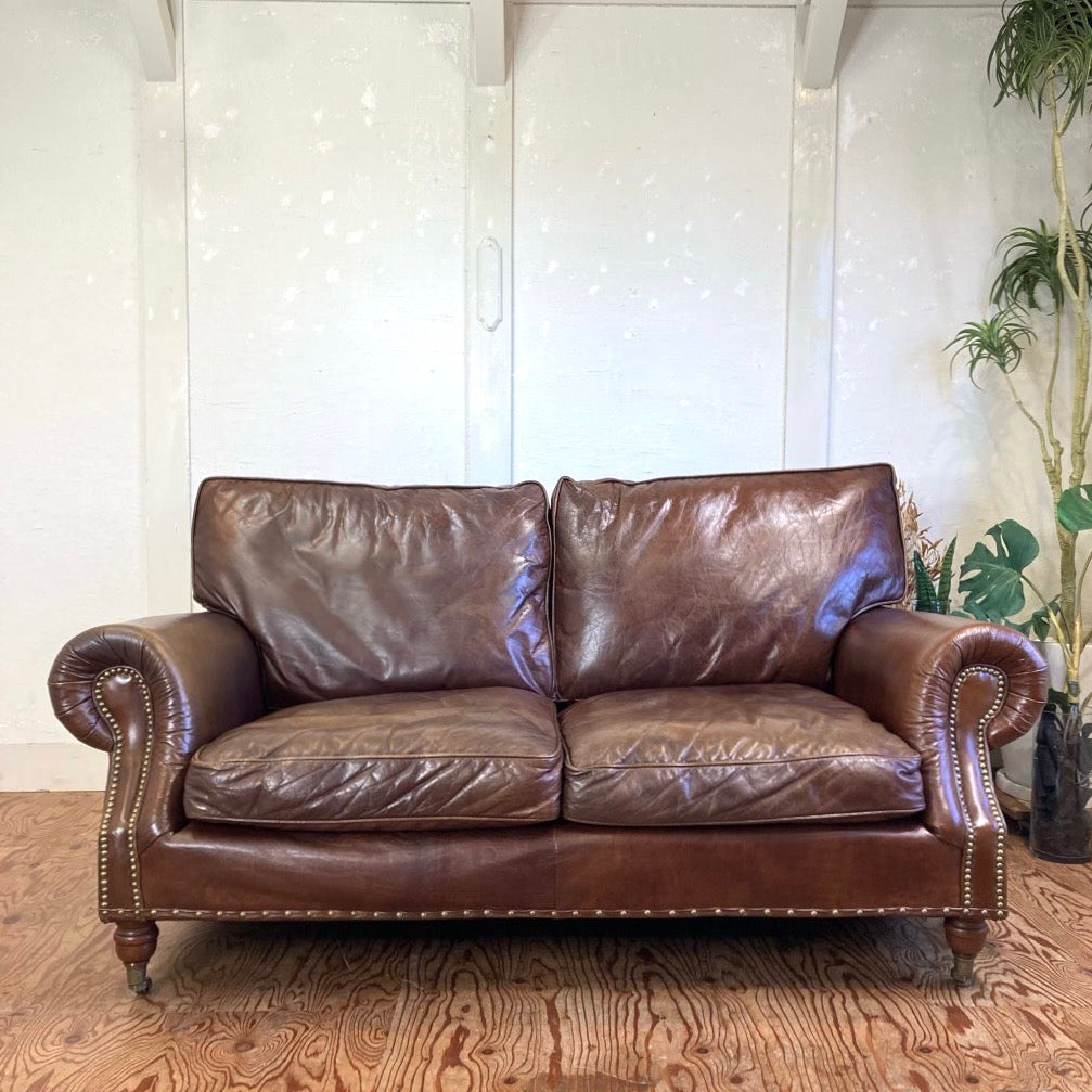 ハロ / HALO バルモラル / BALMORAL 2人掛けソファ 本革 中古 ブラウン