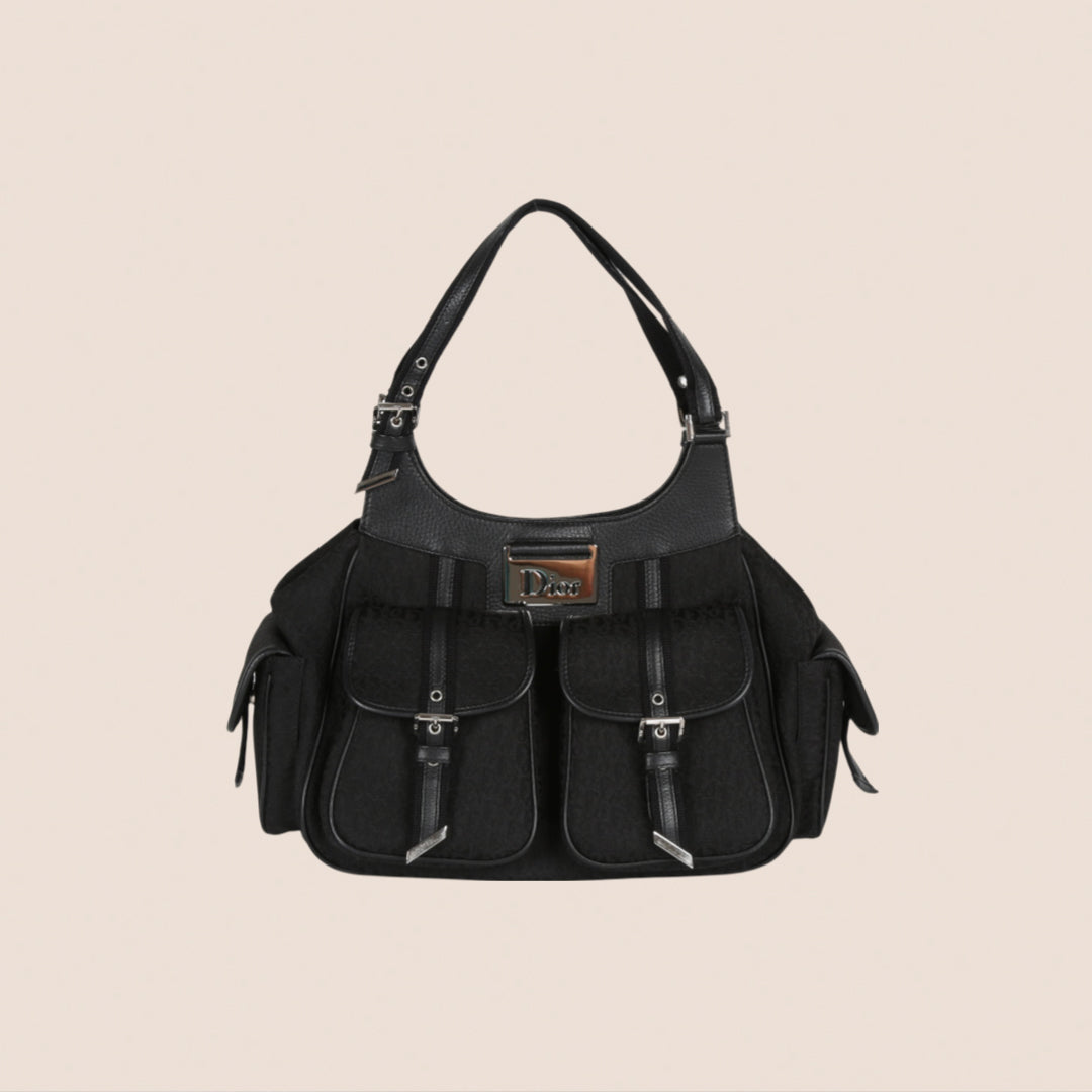 CHRISTIAN DIOR BLACK CANVAS STREET CHIC MULTIPOCKET BAG – RDB
