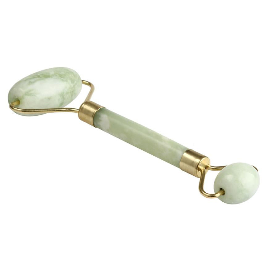 送料無料 贅沢 天然翡翠仕様ツインダブル美顔ローラー 人気