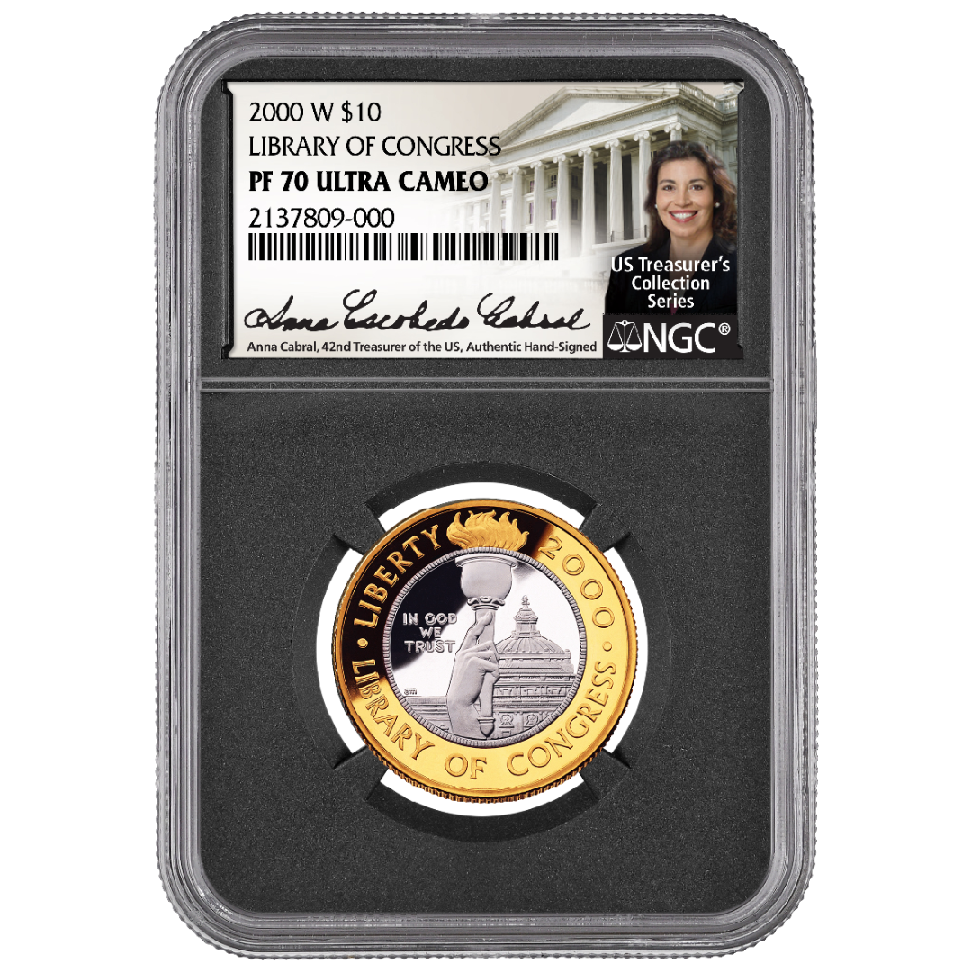 2000 W $10 NGC PR70 LIBRARY OF CONGRESS LIBERTY CABRAL