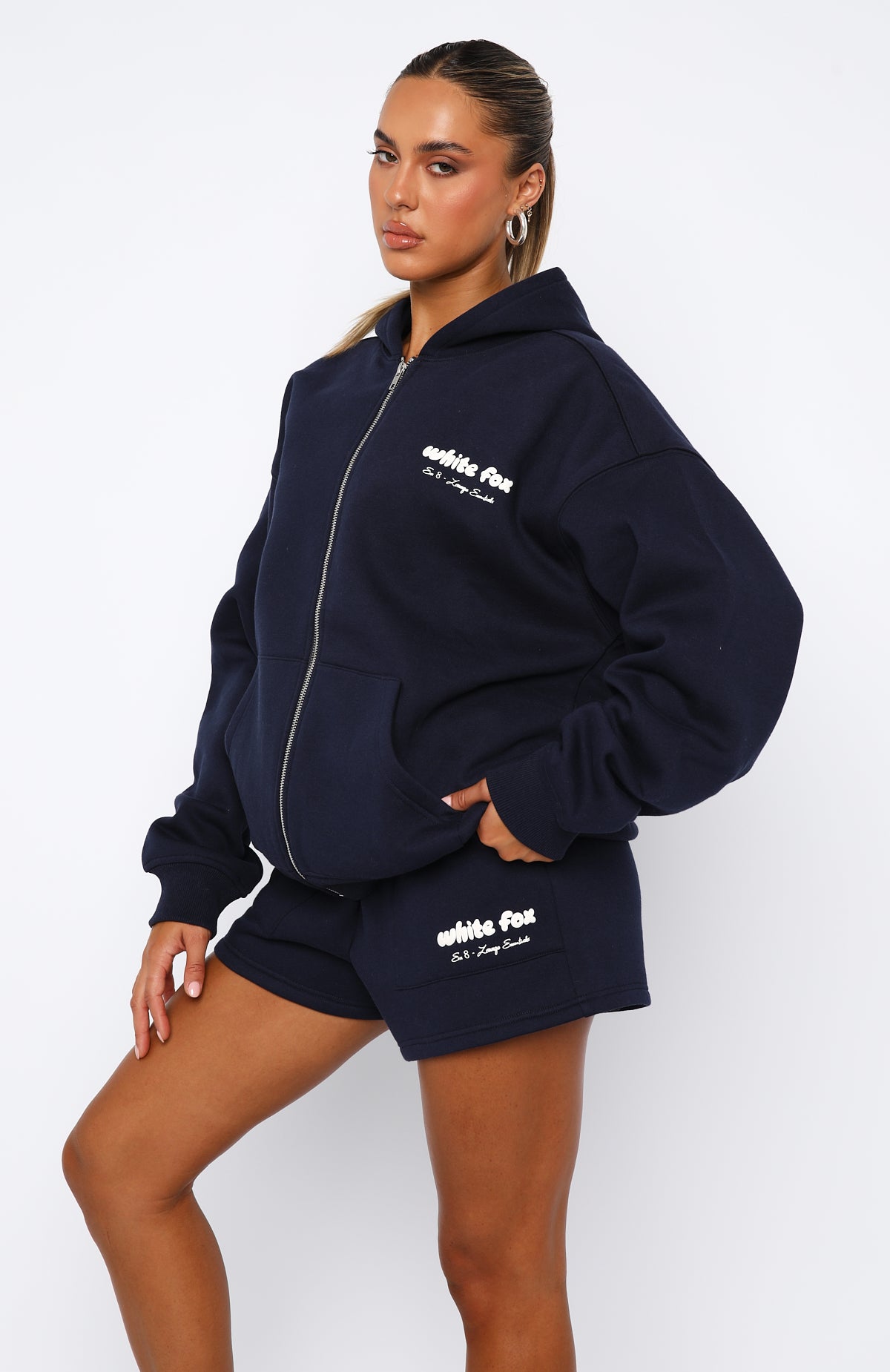 Era 8 Zip Front Hoodie Nautical | White Fox Boutique US