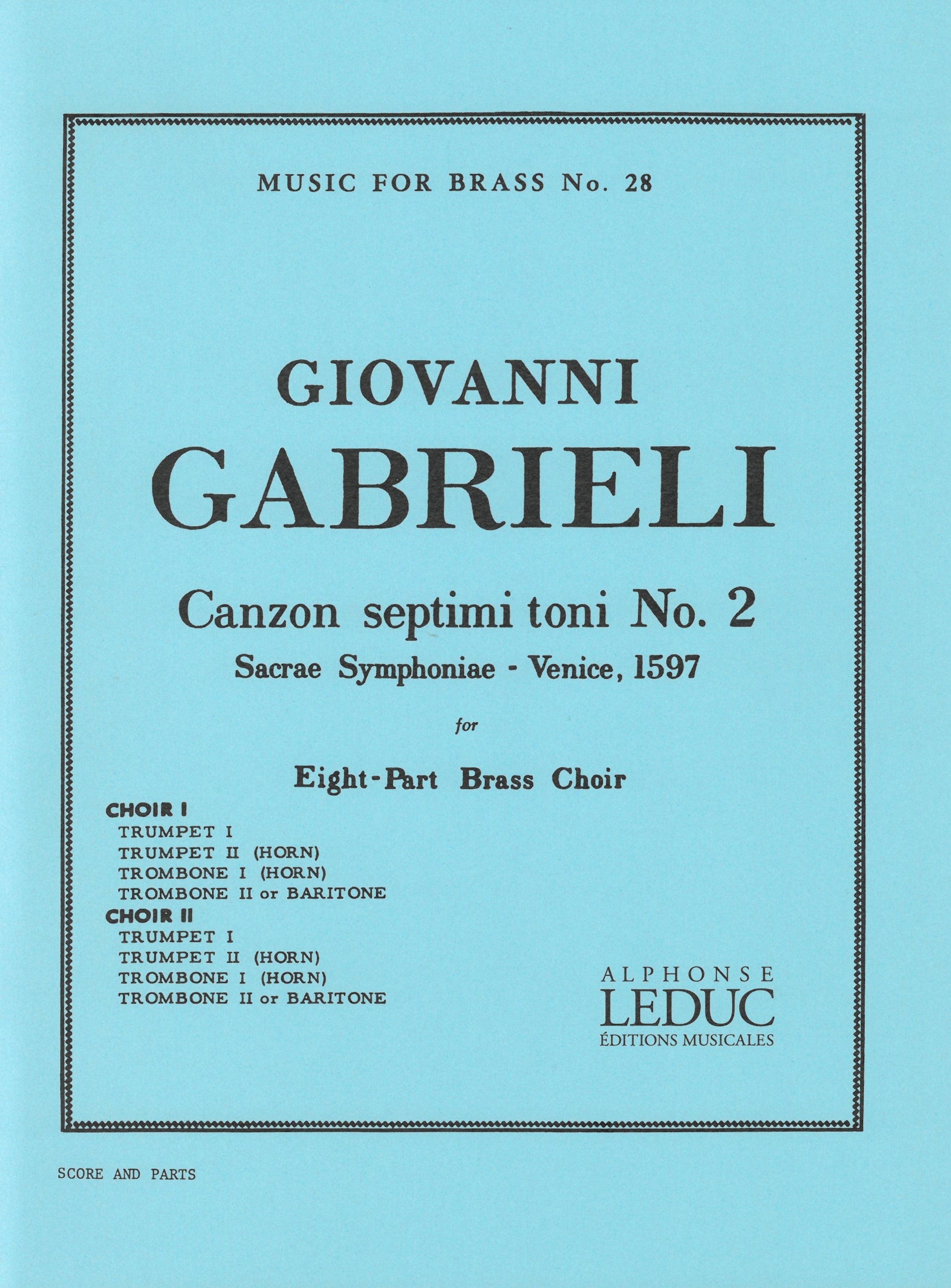 第7旋法のカンツォン 第2番（金管8重奏）／Canzon Septimi Toni No. 2