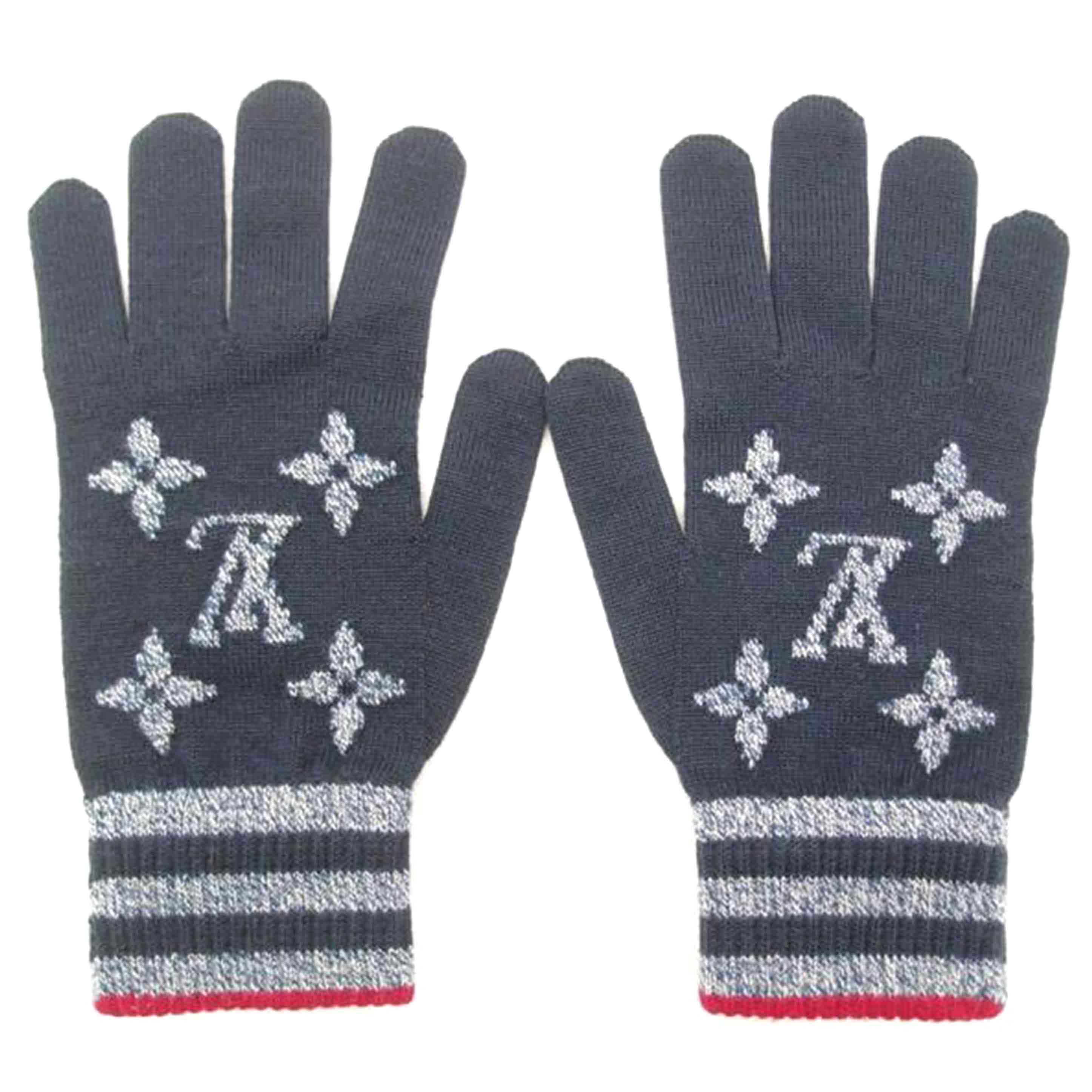 LOUIS VUITTON ルイ・ヴィトン ウール100％ 手袋 紺