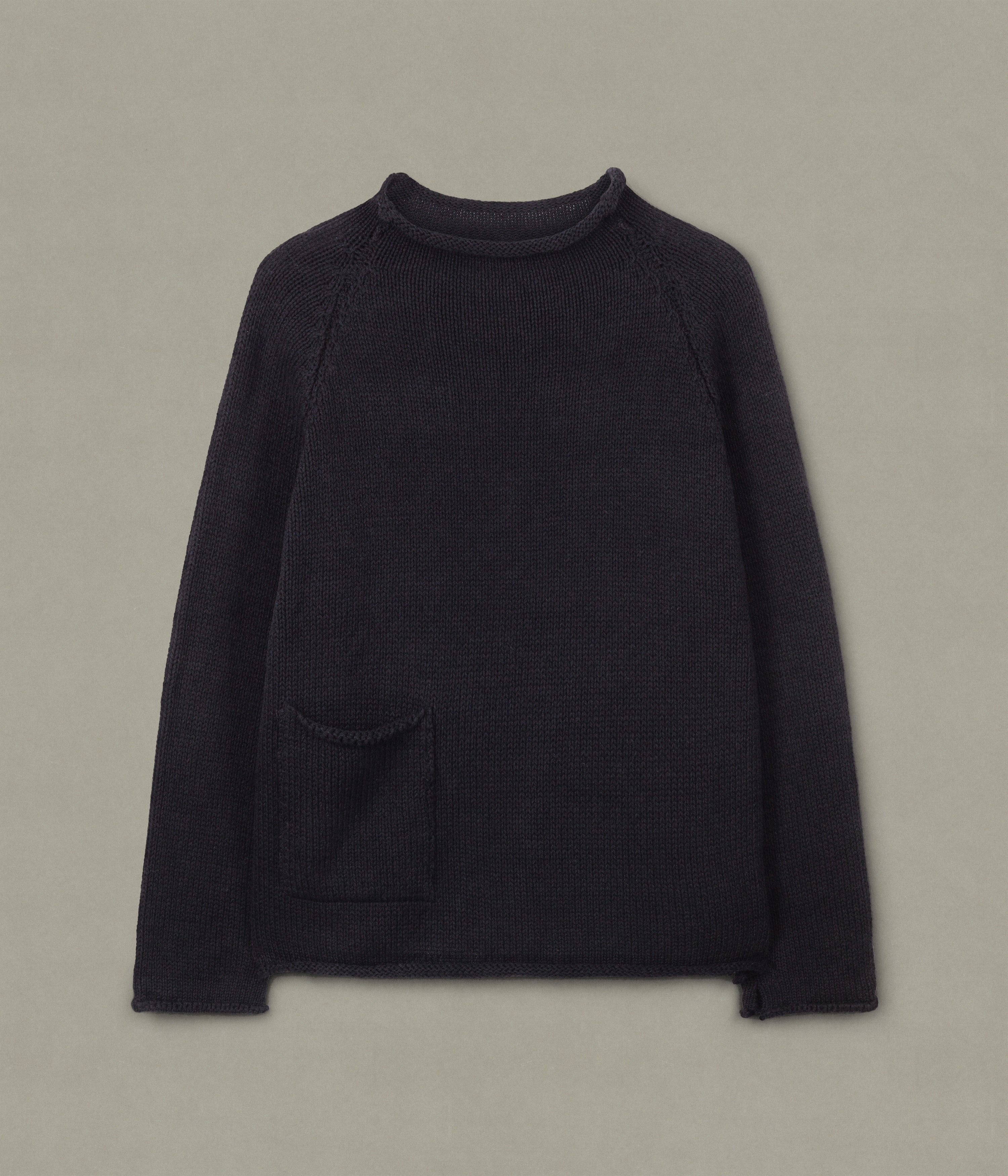 Indigo Cotton Fisherman Sweater, Black – XENIA TELUNTS