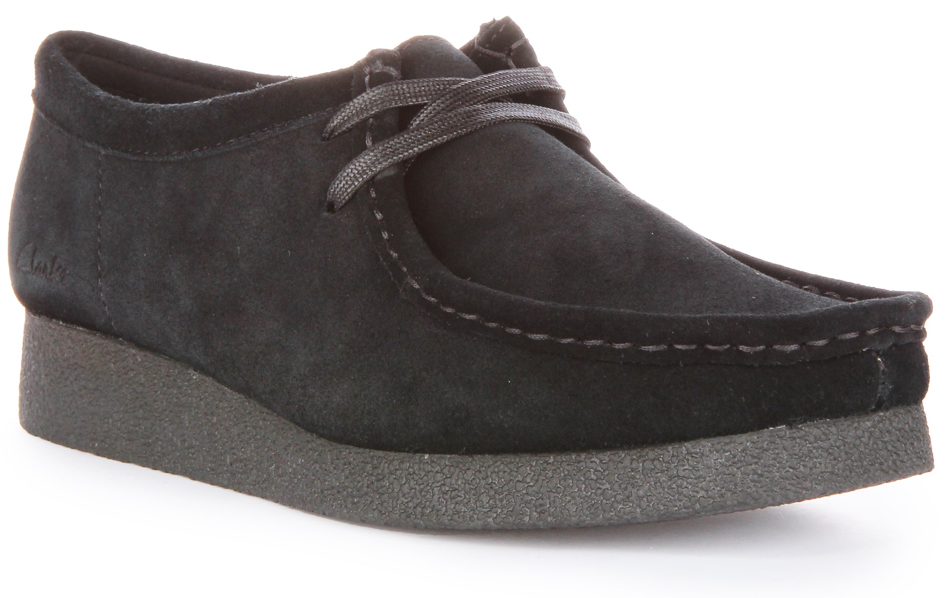 Clarks Originals Wallabee Evo Black Suede For Women | Crepe Sole