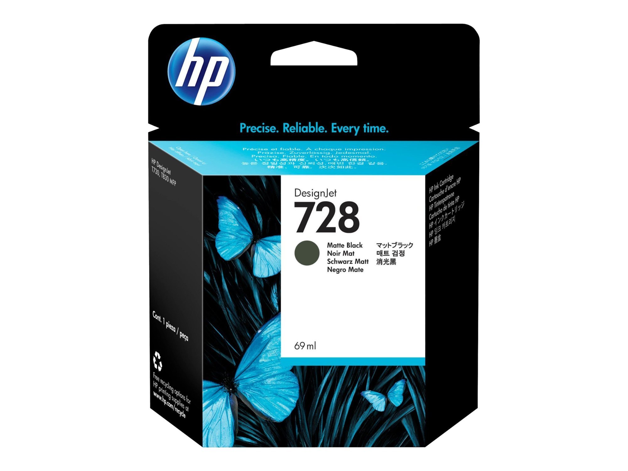 HP 728 69 ml Matte Black Jet Ink Cartridge, Page Yield: 480 Pages