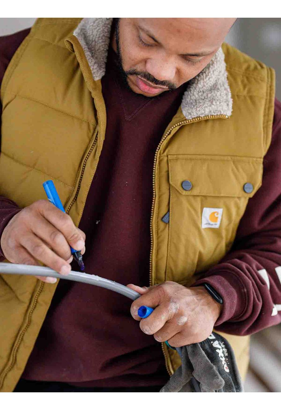 105475 Work Vest Montana Insulated Sherpa Carhartt Oak Brown B33