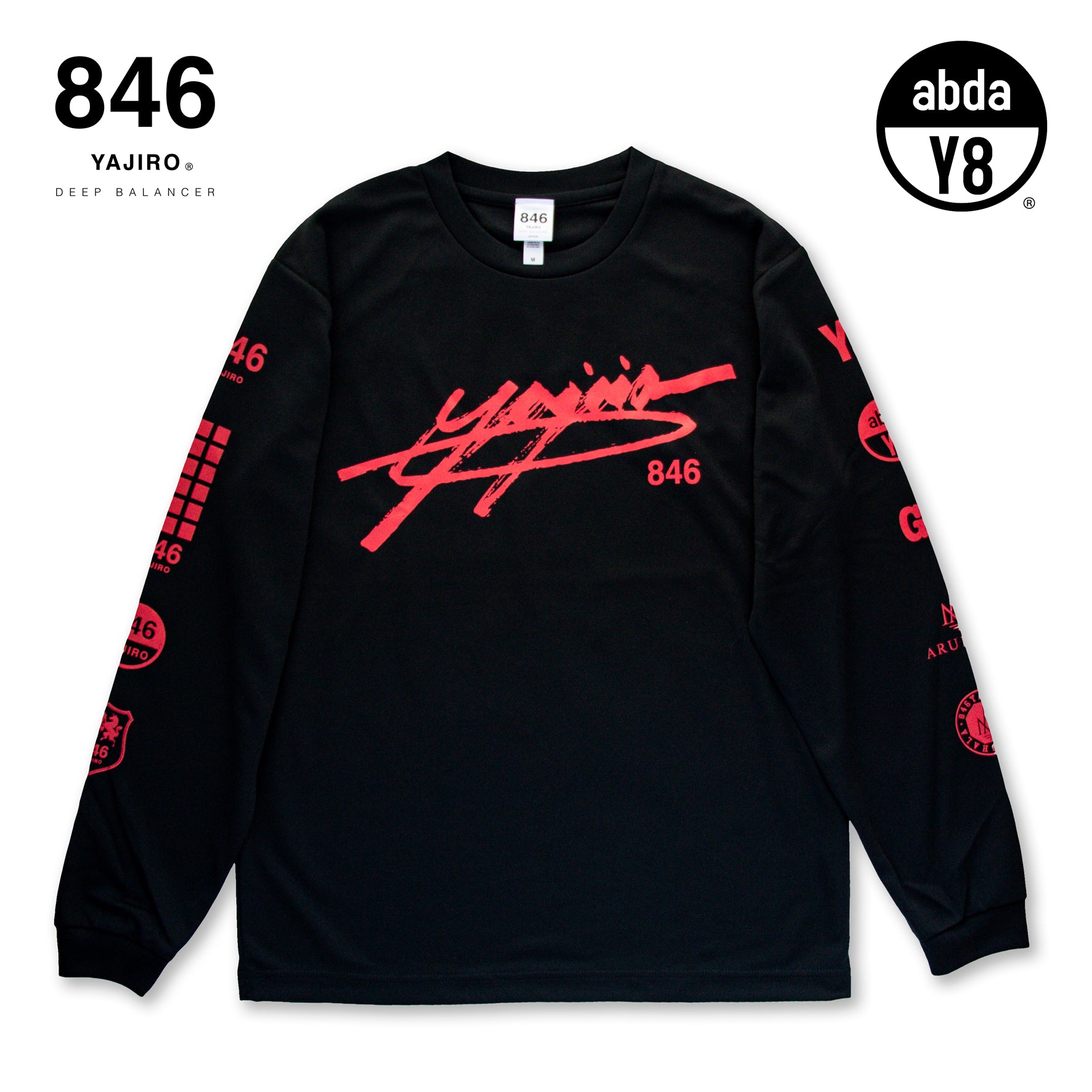 Dry Long T-shirt BLACK×RED(Unisex) – 846YAJIROオンラインショップ