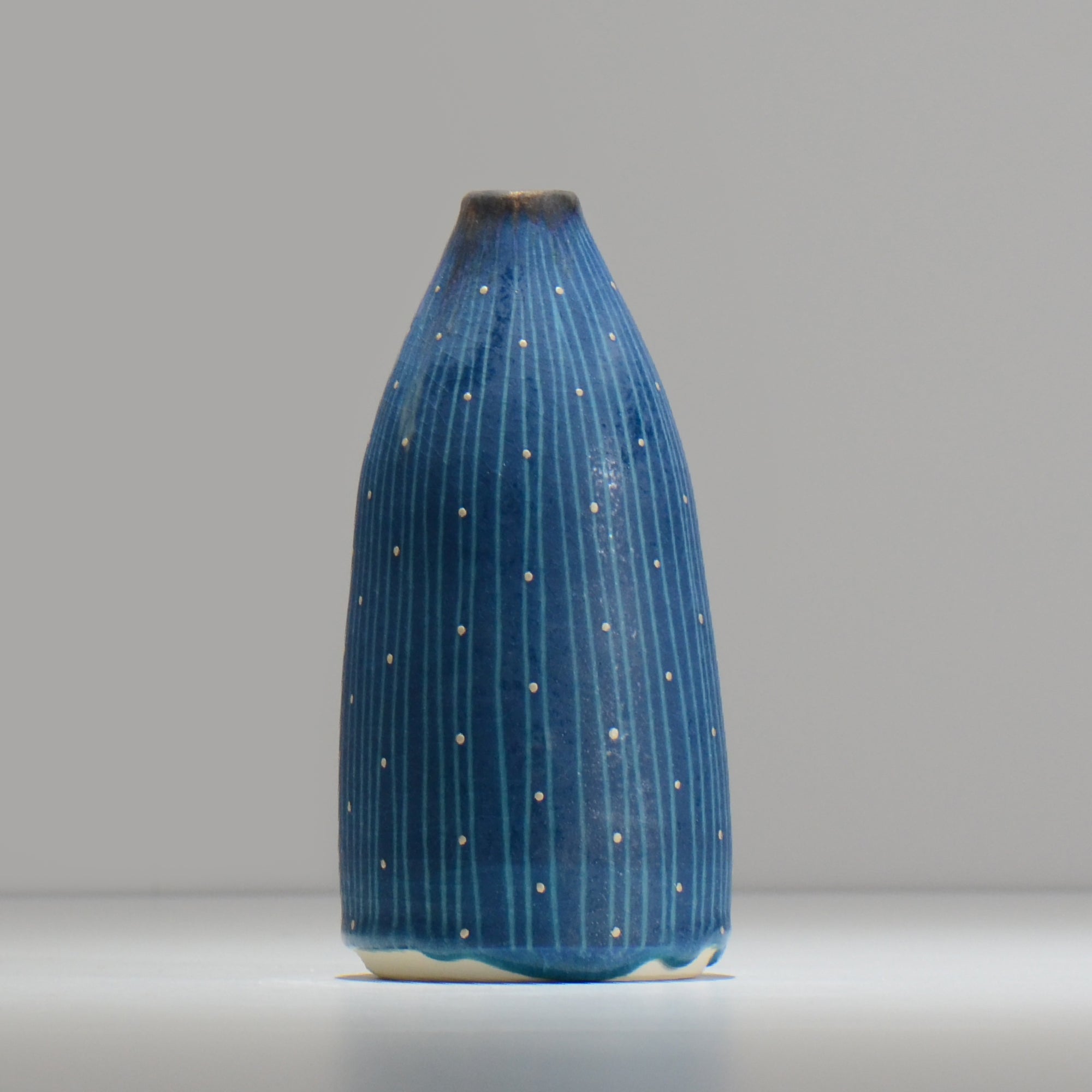 飯沼耕市 / 色彩碧釉 一輪挿し / shiki01_ichi01 / 口径約 φ1.9cm