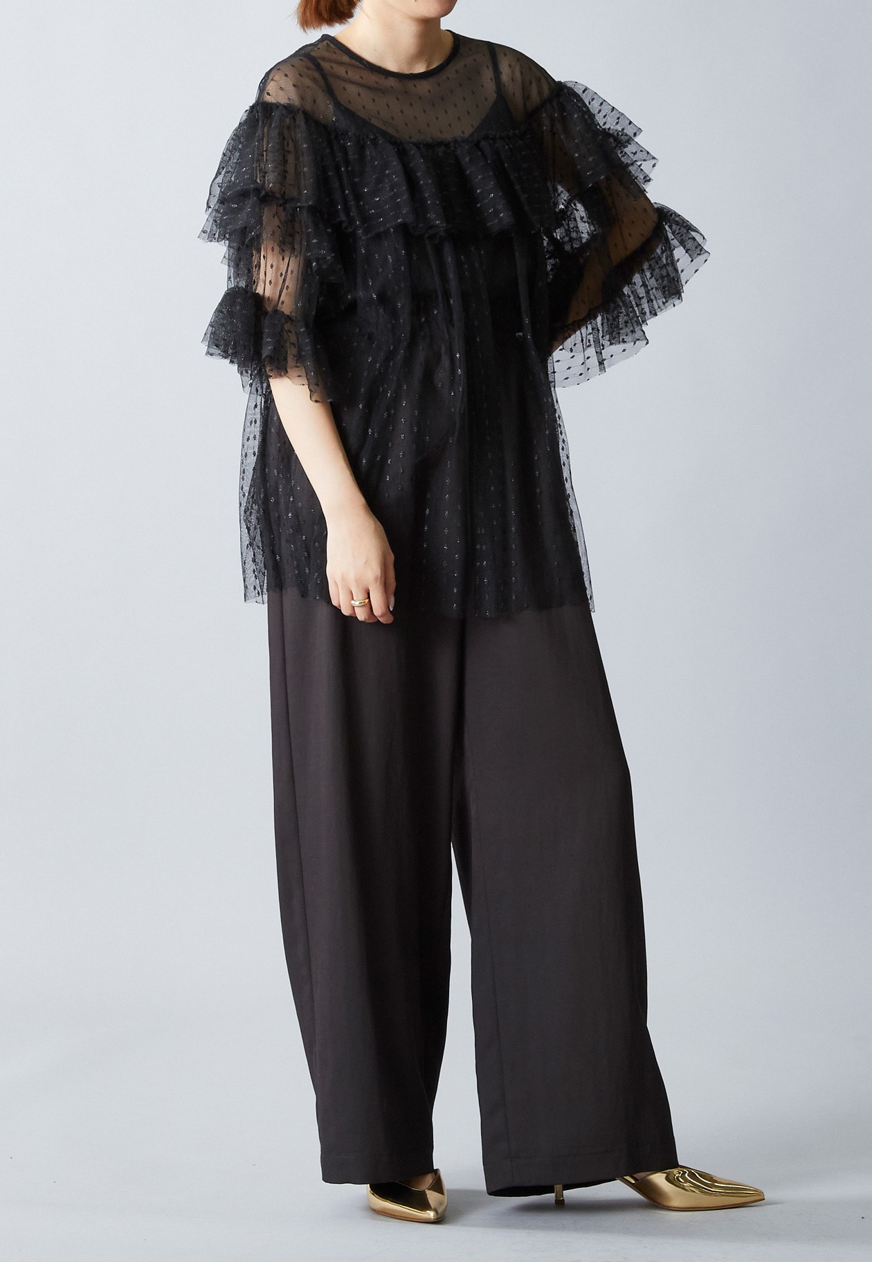 ドットチュールフリルブラウス】｜1er Arrondissement（プルミエ