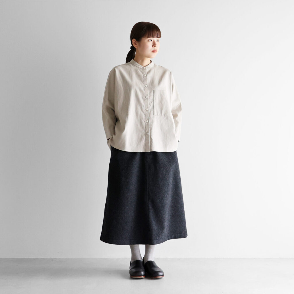 HUIS×尾州”縮絨ウールフランネルプレーンスカート U403をリリースしま