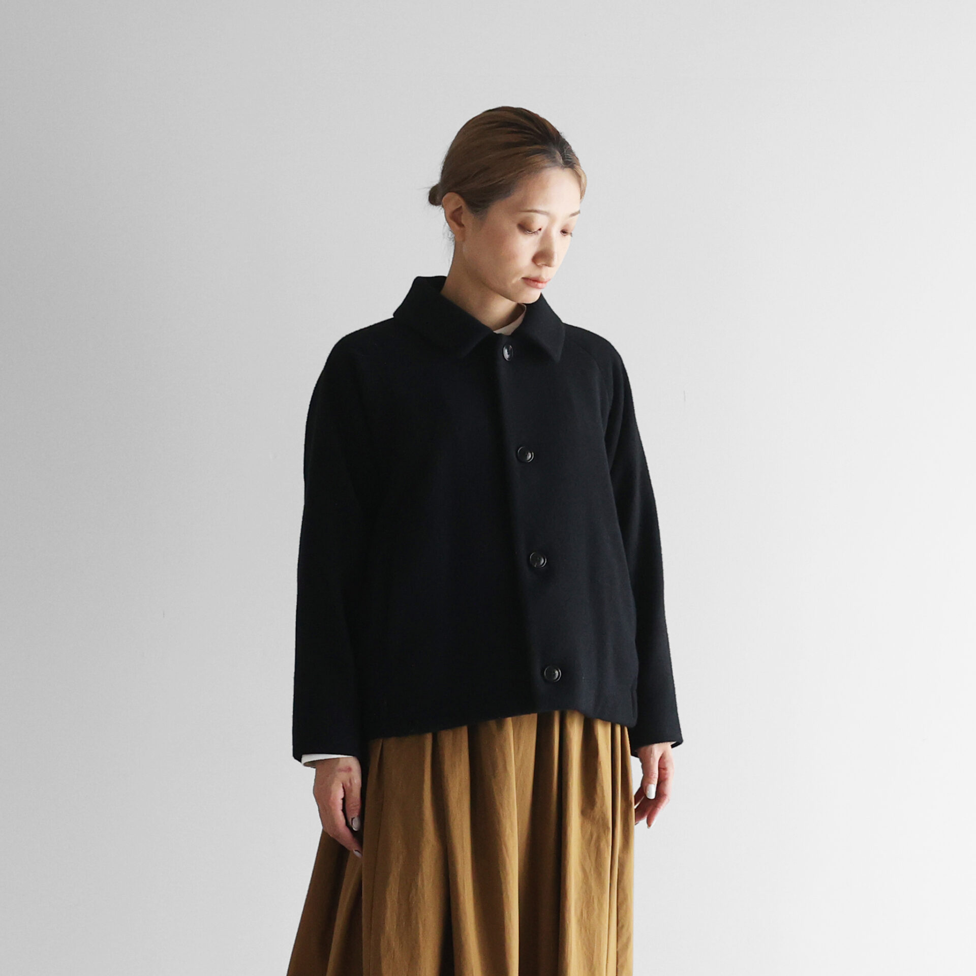 HUIS×尾州”縮絨ウールフランネルショートコート【ユニセックス】325を