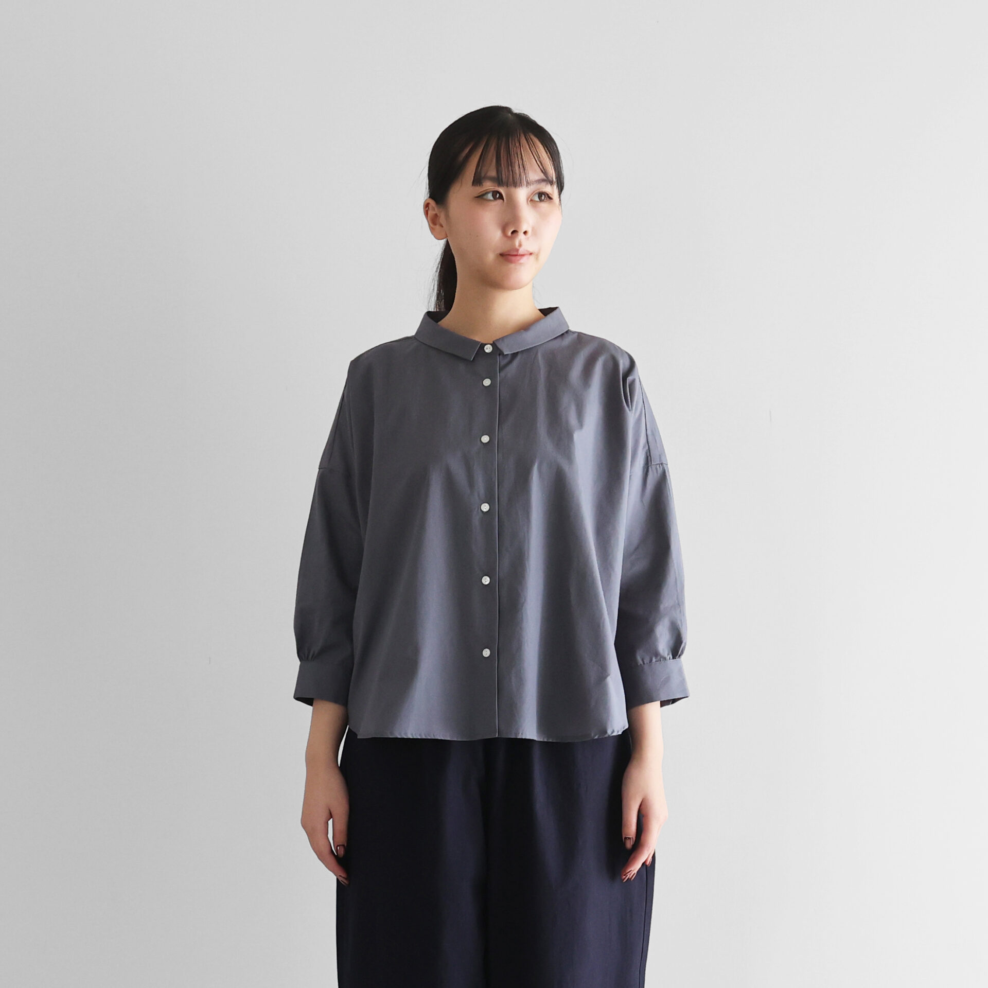 8分袖ギザコットンブロードワイドブラウス【レディス】U108をリリース