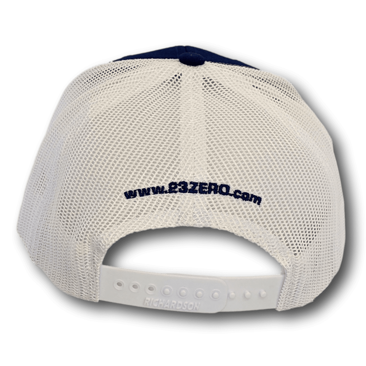 23ZERO Adjustable Mesh Trucker Hat in Blue & White | 23ZERO