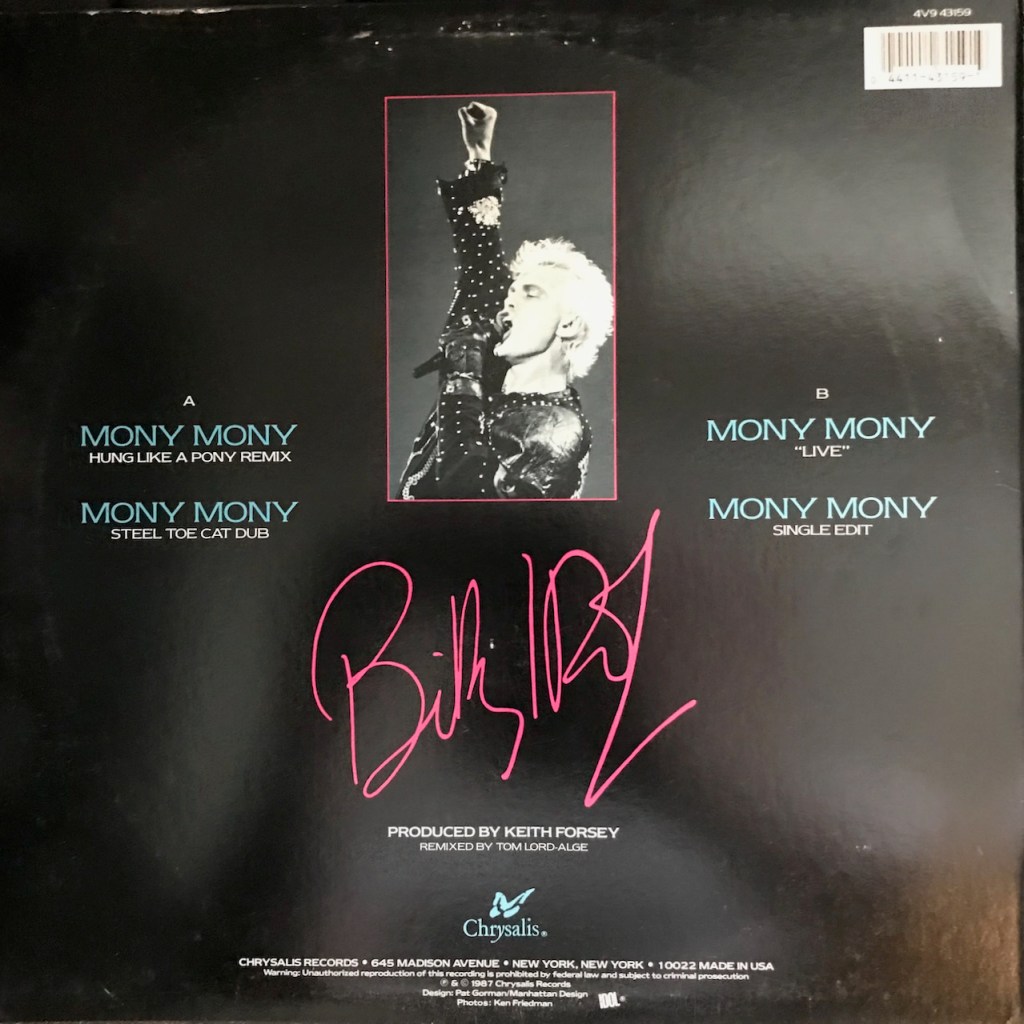 Billy Idol – “Mony Mony” (Live) – 12″ Maxi Single (The Billy Idol
