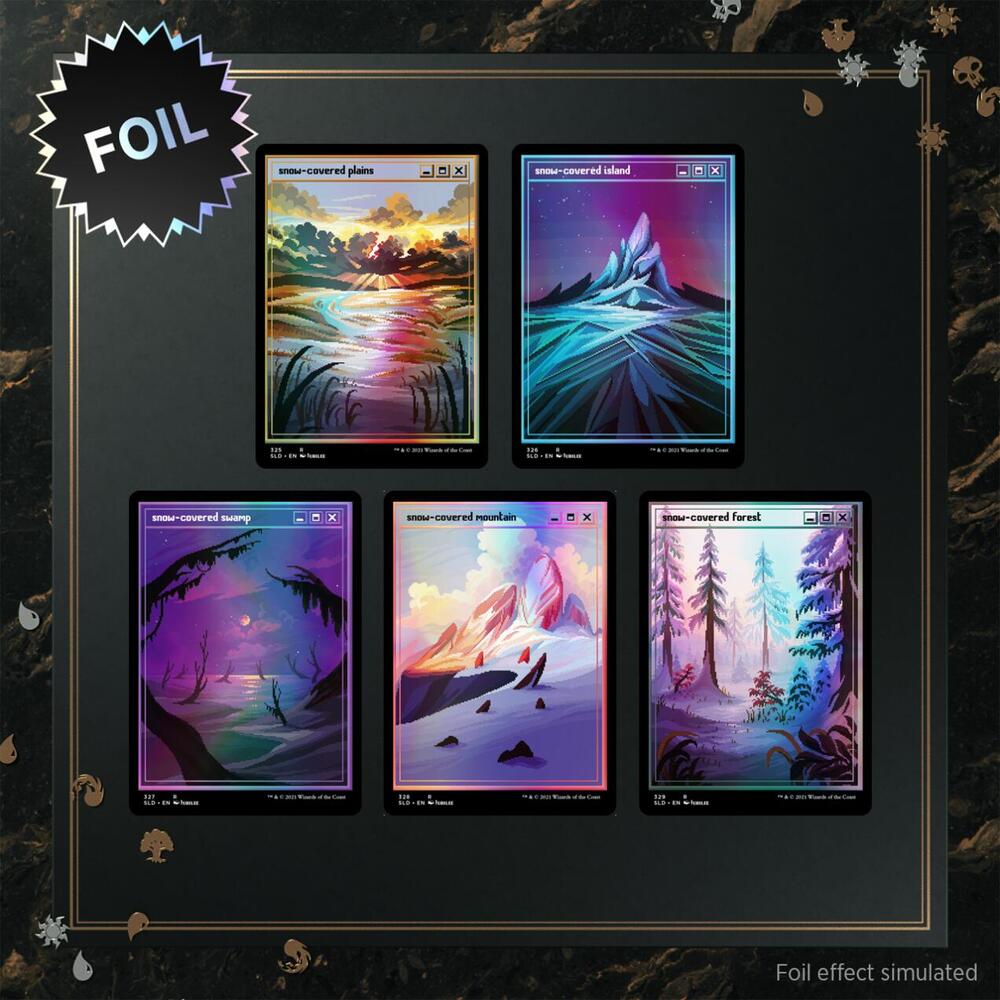 Secret Lair Drop: PixelSnowLands.jpg - Traditional Foil Edition