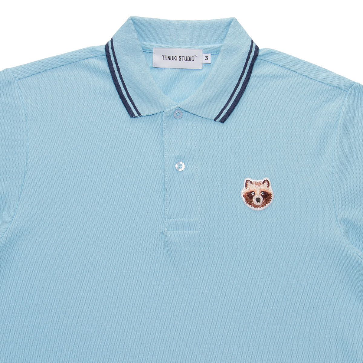 Line Polo Shirt - L.Blue – TANUKI STUDIO