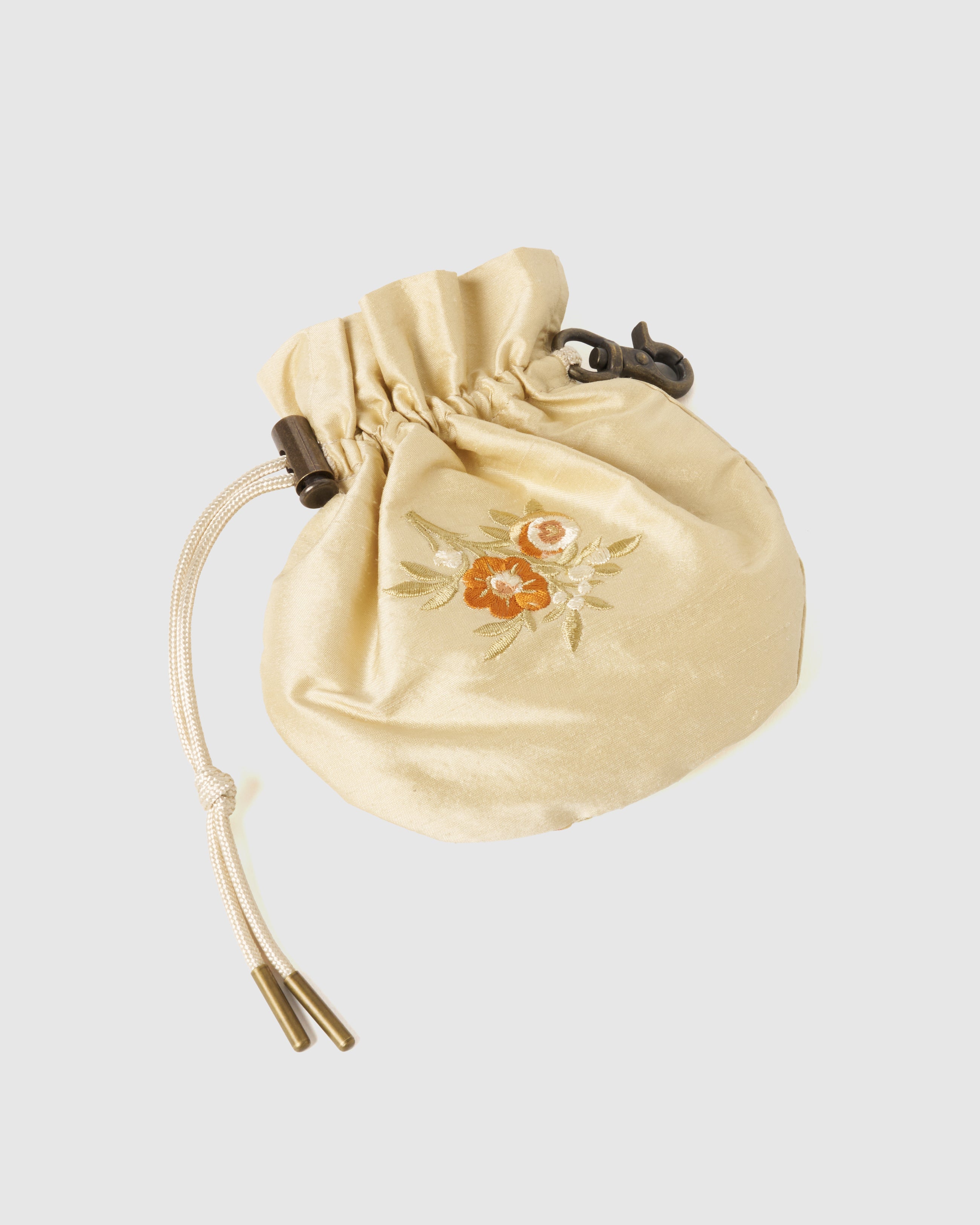 タナカダイスケ|flower embroidery mini kinchaku bag – tanakadaisuke