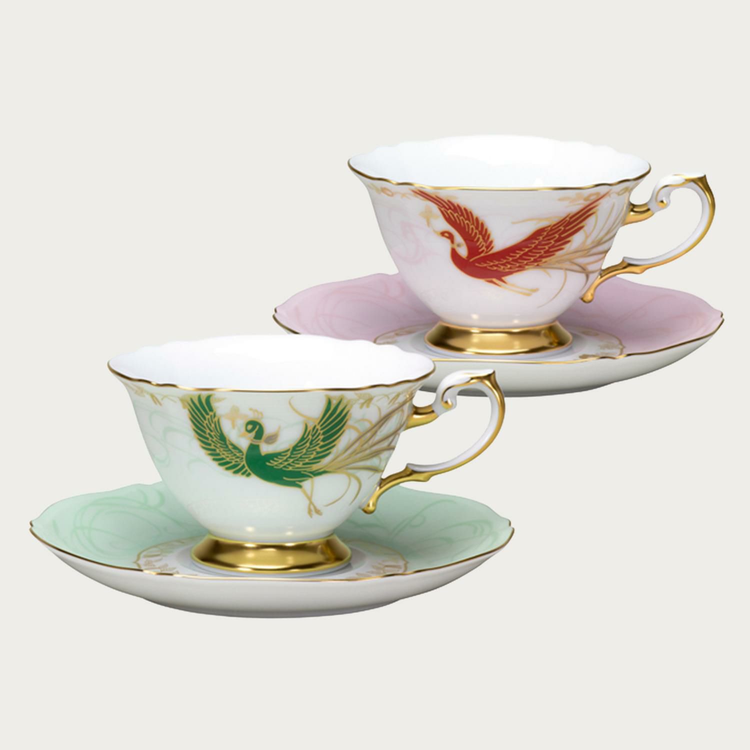 大倉陶園］天皇皇后両陛下 御即位記念 鳳凰梓はまなす文 ティー