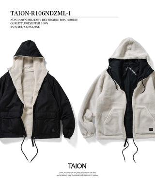 ノンダウン ミリタリー リバーシブル ボア フーディー– TAIONインナー