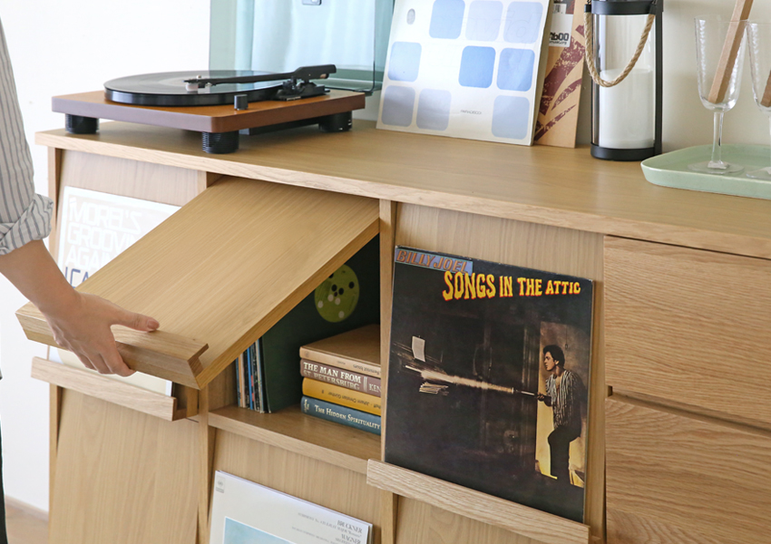 レッチェ 143マガジンレコードラック OAK(W143×D39.5×H95.5cm)税込