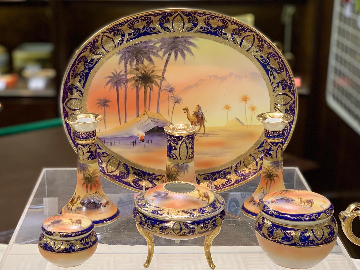 オールドノリタケ デコレディ パウダーボックス ドレッサードール 小物