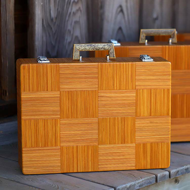 竹ヒゴ市松アタッシュケース（虎竹ハンドル）| 虎斑竹専門店 竹虎