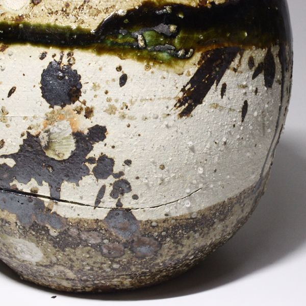 鯉江良二『オリベ耳つき壷』 共箱-瀧屋美術 鎌倉の美術品専門店 販売買取