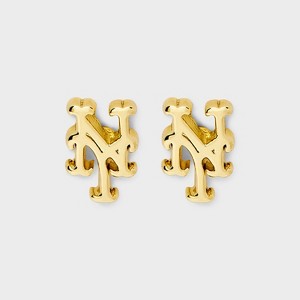 Bijoux Sport by Luv Aj MLB Gold Logo Stud Earrings - New York Mets
