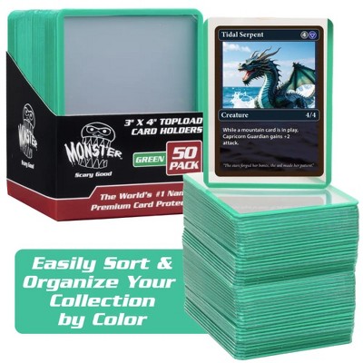 Monster Top Loaders for Trading Cards - 50, 3x4
