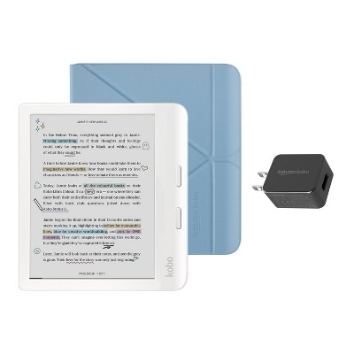 Kobo Libra Colour White eReader with Clear Case & AC Bundle : Target