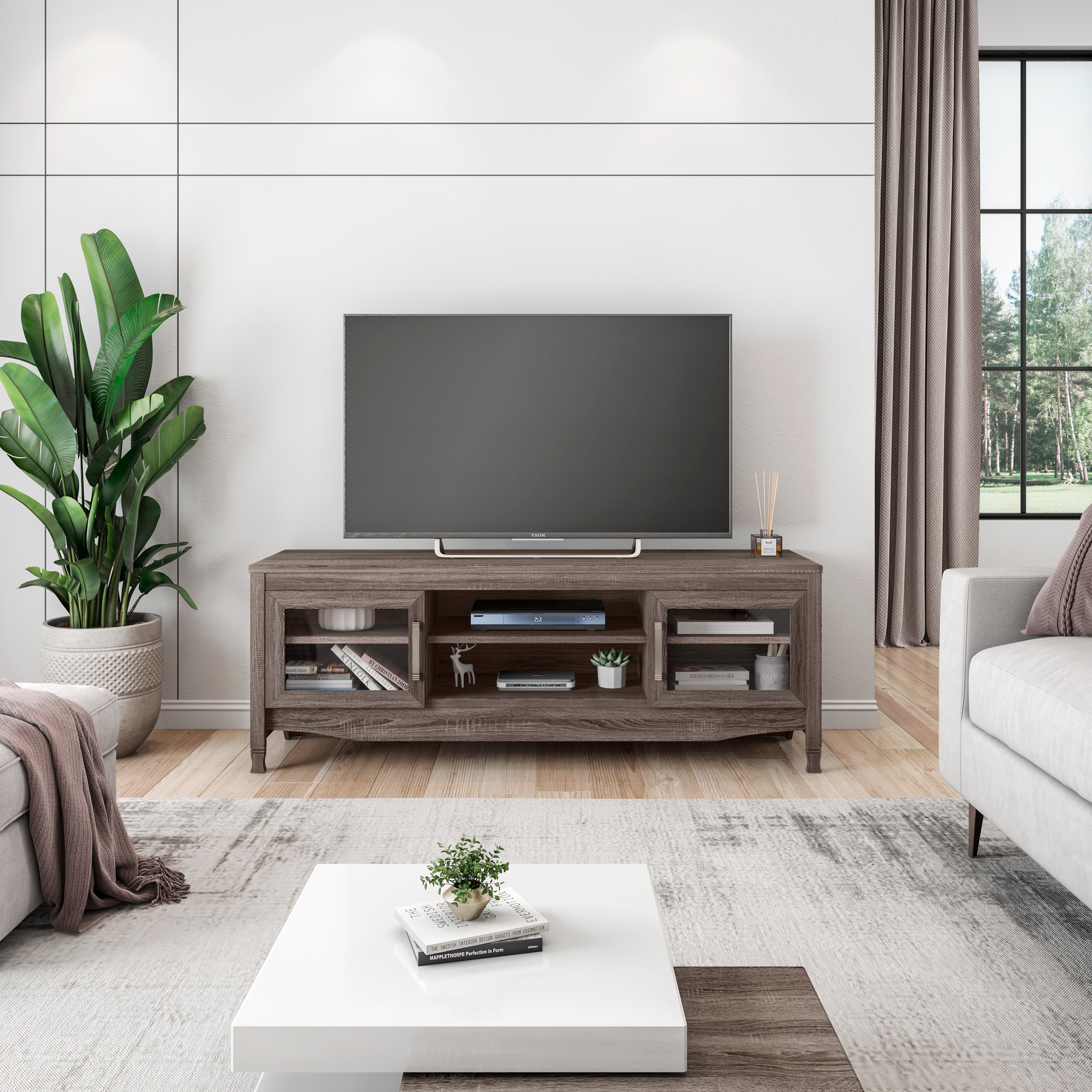 Techni Mobili | Grey Driftwood TV Stand