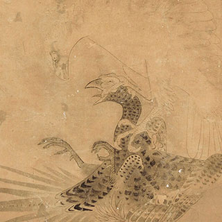 曽我二直庵「雉に鷹図」 – 摘水軒記念文化振興財団・江戸絵画コレクション