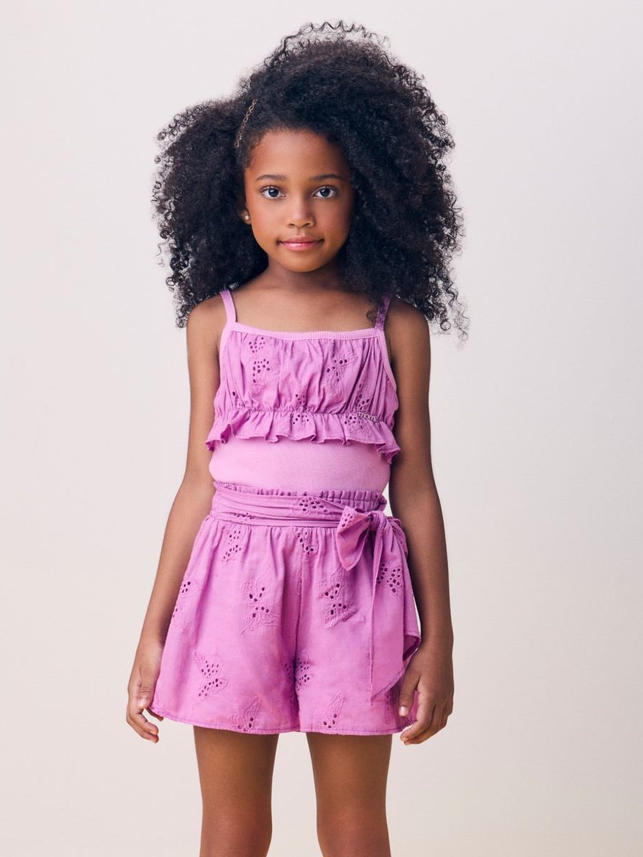 Conjunto Off Listrado da Hello Kitty