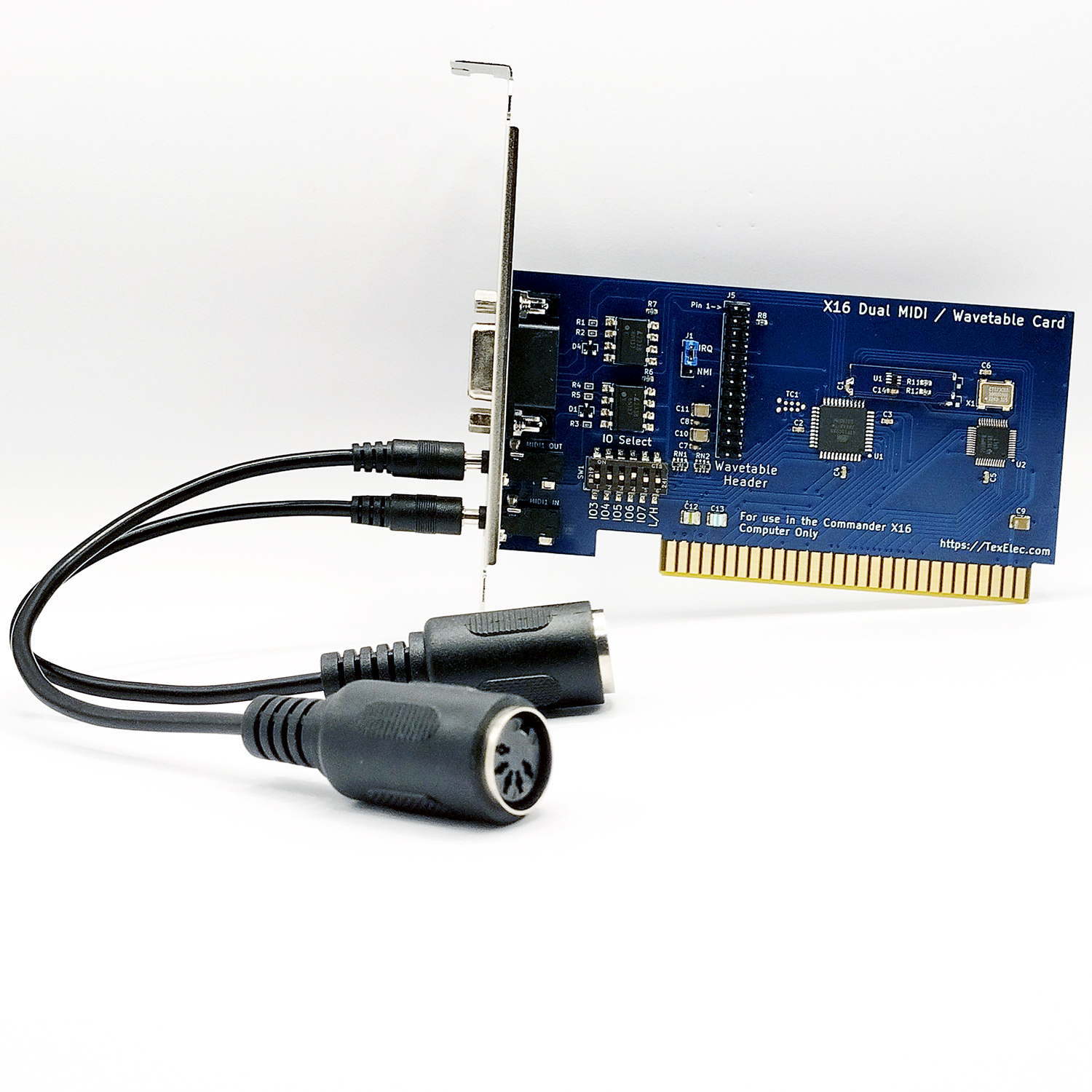 Commander X16 Dual MIDI / Wavetable Card - TexElec