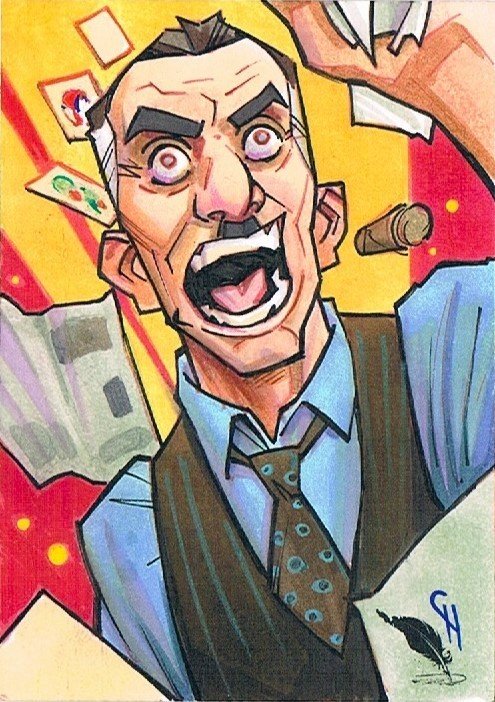 J Jonah Jameson Sketch Card - Spider-Man Art Drop by Charles