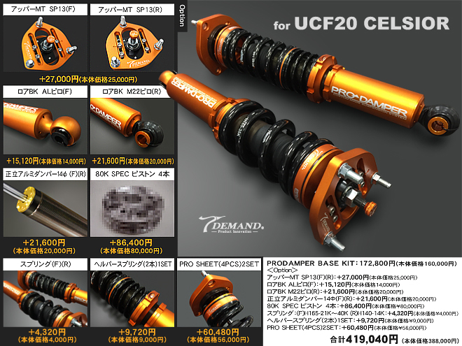 UCF20セルシオ車高調作成事例