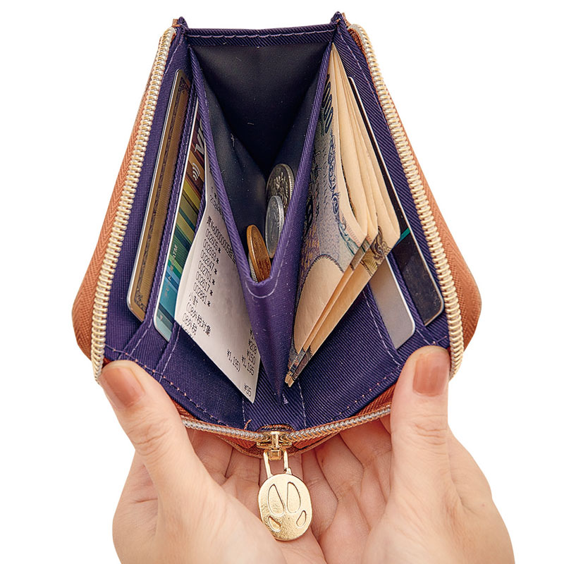 moz 整理上手な牛革コンパクト財布BOOK earth brown│宝島社の通販