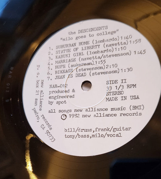 DESCENDENTS (ディセンデンツ) - Milo Goes To College (EU 限定リプロ