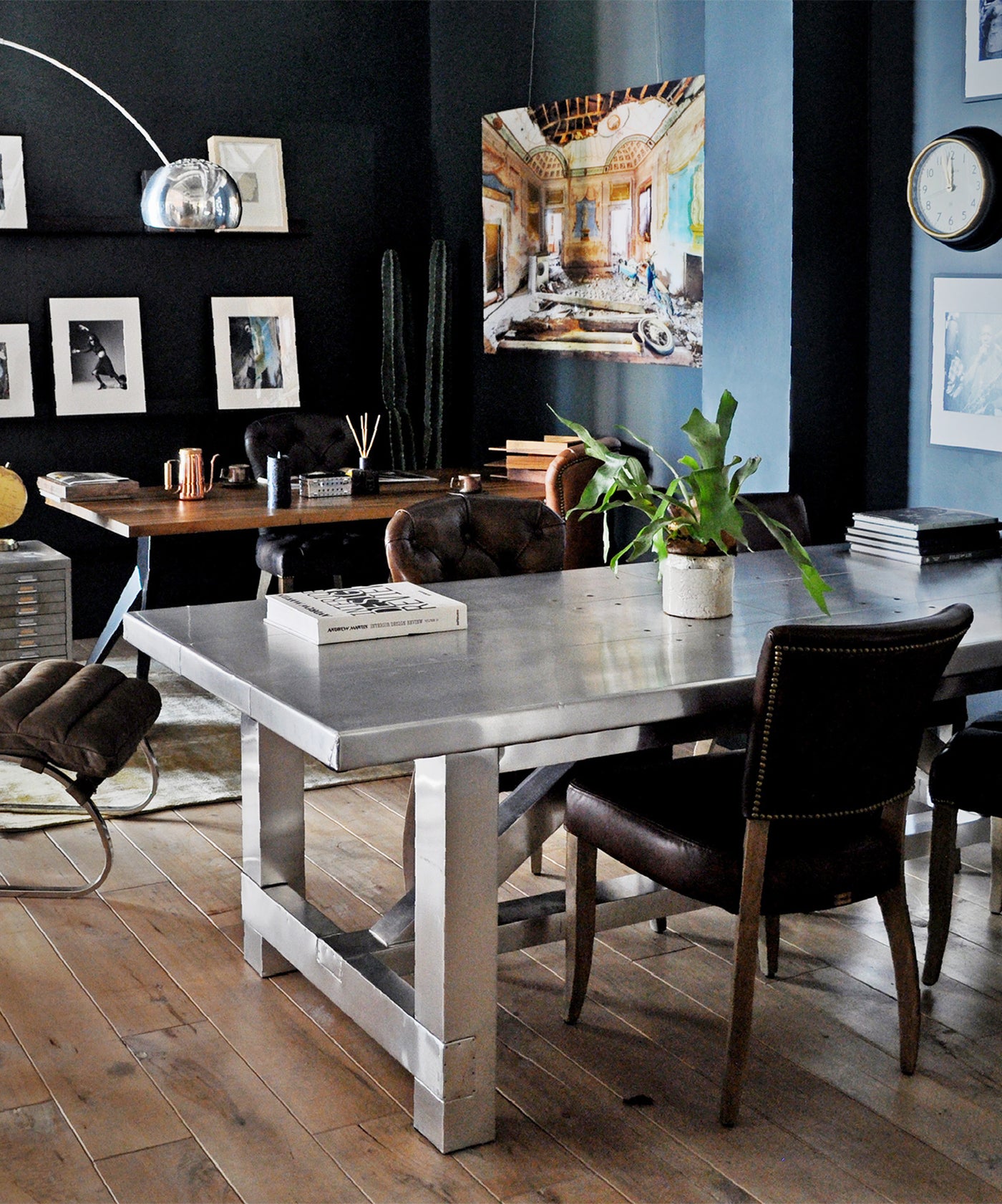 HALO（ハロー）BOSTON DINING TABLE 1800｜ヴィンテージ感あるアルミ製