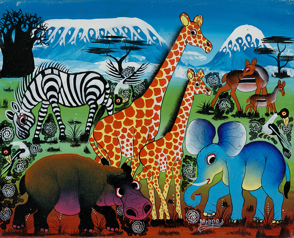 シマウマの親子 - ティンガティンガオンラインショップ