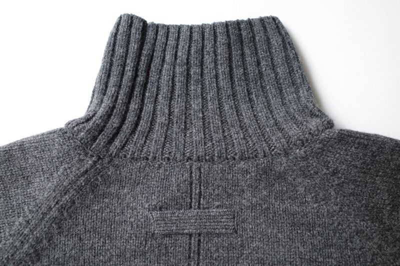 stein EX FINE LAMBS LOOSE HIGH NECK KNIT LS・CHARCOAL - tity