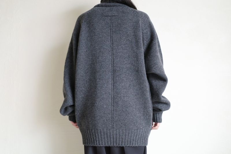 stein EX FINE LAMBS LOOSE HIGH NECK KNIT LS・CHARCOAL - tity