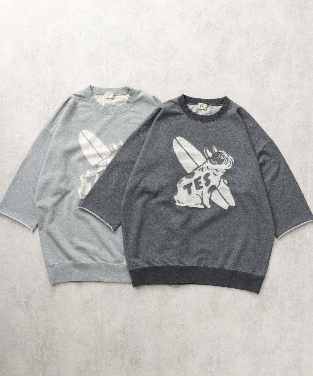 TES BUHI CAFE OPAL FINISH 7SLEEVE SWEAT / 7分袖スウェット – TES