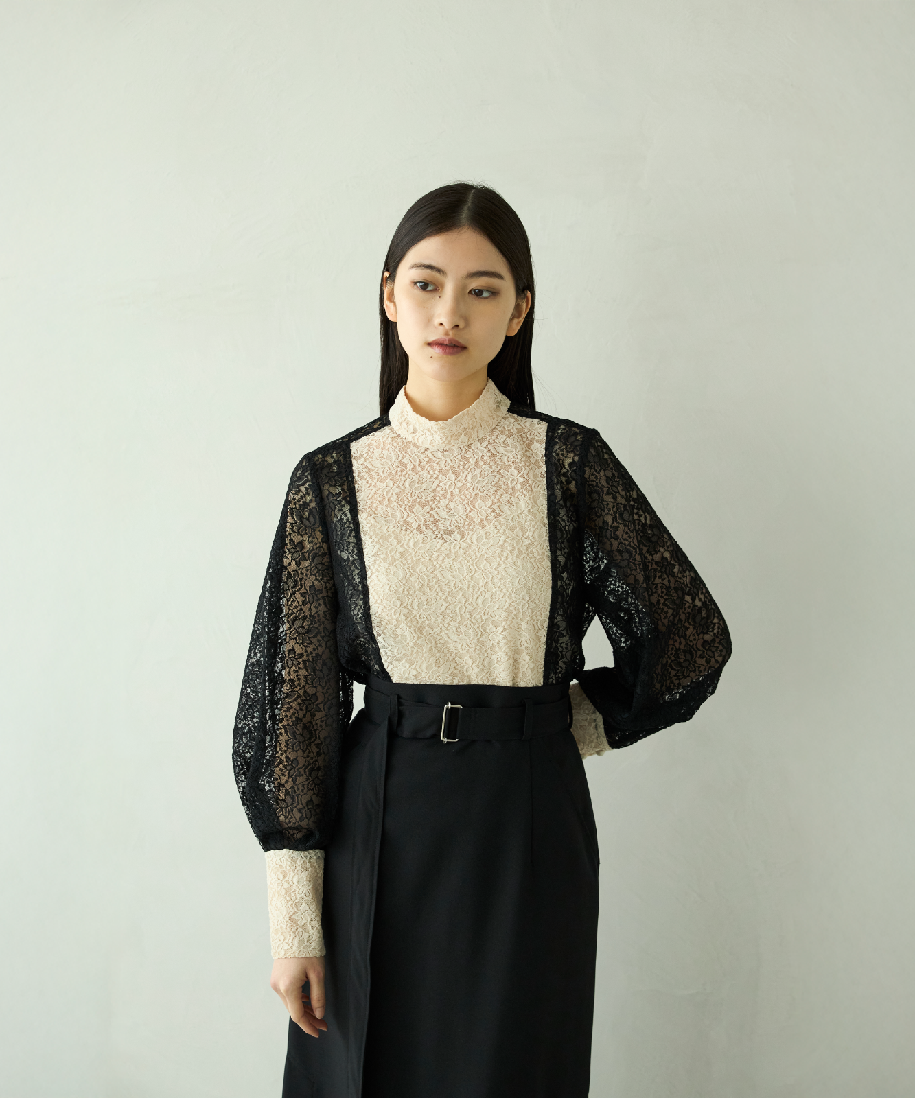 ≪通常販売≫bicolor lace blouse（バイカラーレースブラウス） – THE