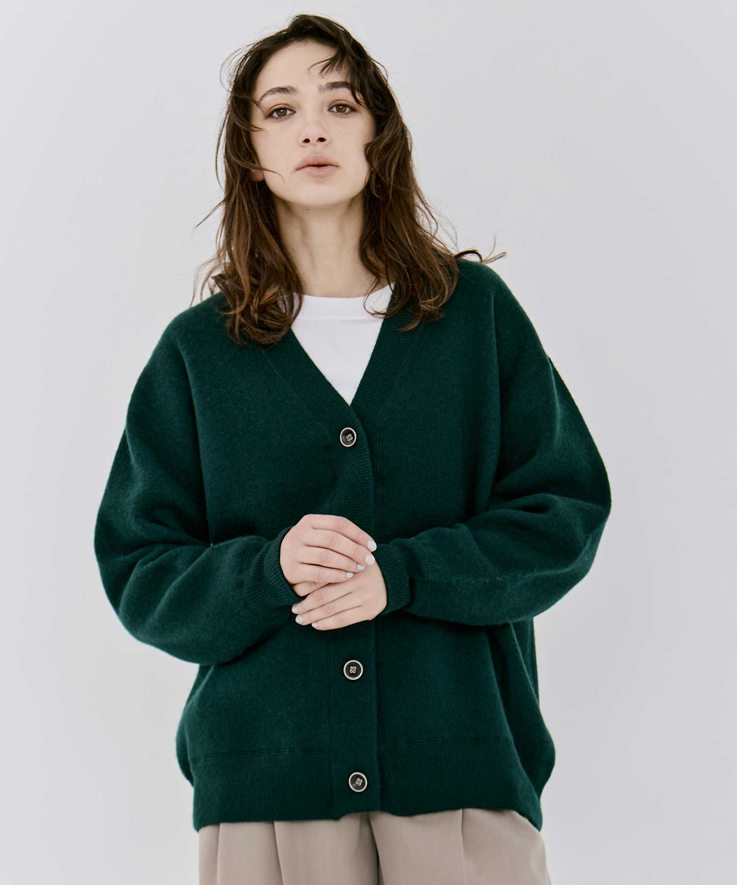 CASHMERE REVERSIBLE CARDIGAN(40 DARK GREY): THE TOKYO: WOMENS｜THE