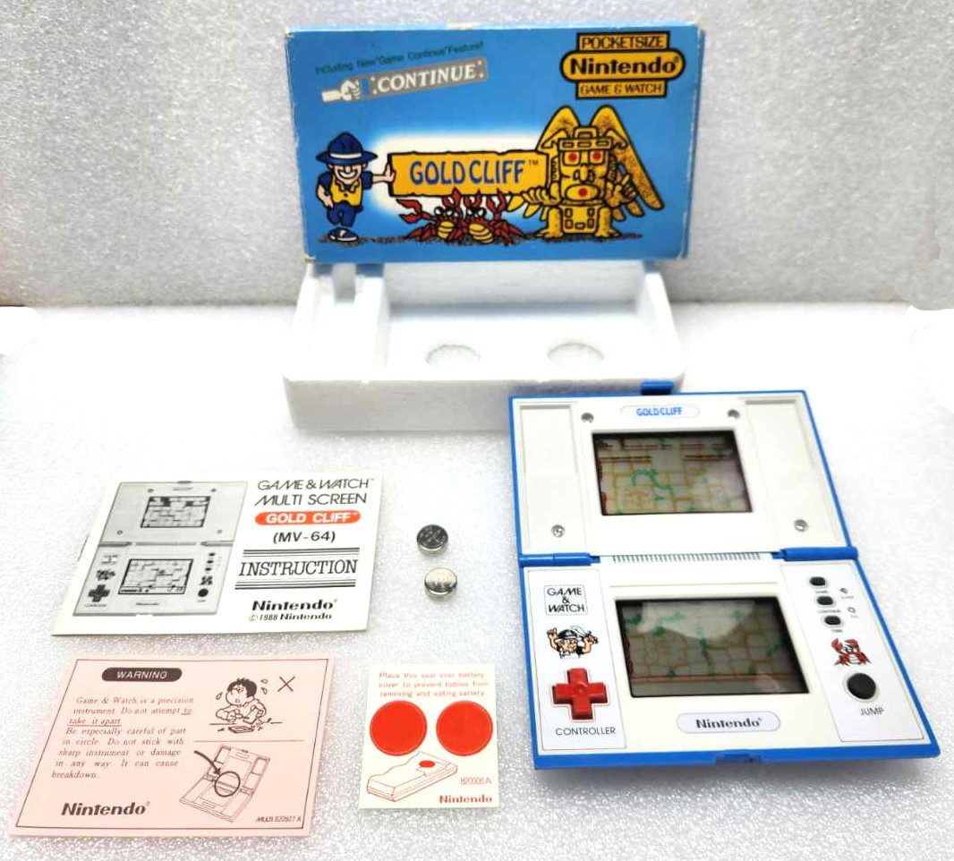 1988 Nintendo Game & Watch Gold Cliff Complete in Box MV-64 – The